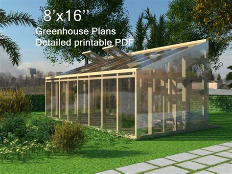8x16 Greenhouse Plans Wood Green House Plan Download Now Etsy