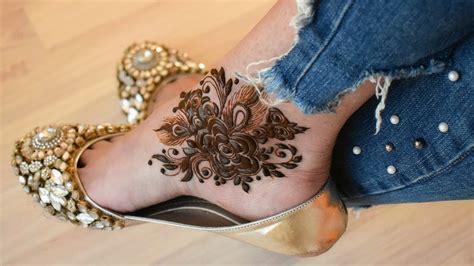 Beautiful Quick Henna Mehndi Design For Feet Tutorial