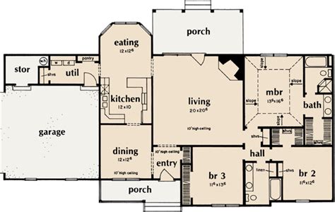 A floor plan is a scaled diagram of a room or building viewed from above. Ranch House Plan - 3 Bedrooms, 2 Bath, 1809 Sq Ft Plan 18-287