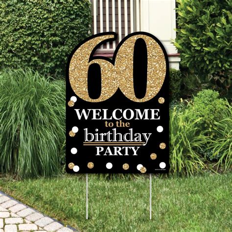 Adult 60th Birthday Gold Party Decorations Birthday Party Welcome