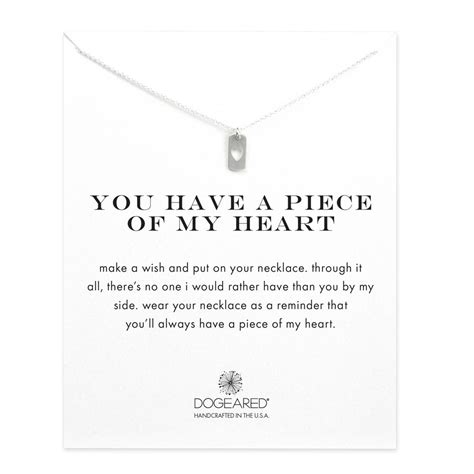 You Have A Piece Of My Heart Heart Tag Necklace Sterling Silver