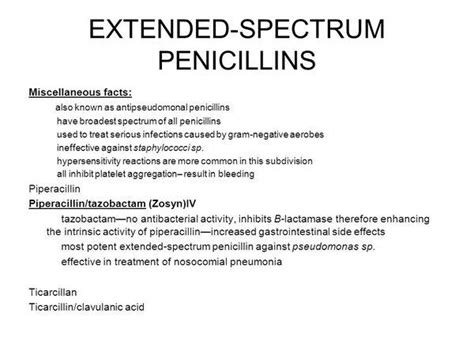 Extended Spectrum Penicillins General Statement Antibacterial Drugs