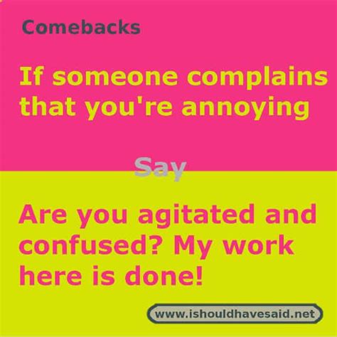 Funny Comebacks If People Call You Annoying I Should Have Said