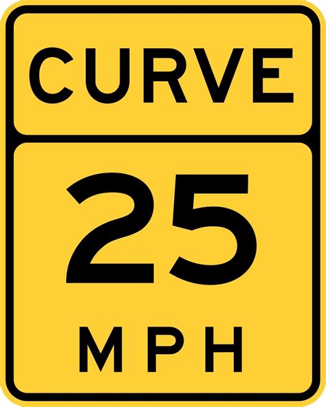 Traffic And Warehouse Signs Curve Speed Advisory Replaced