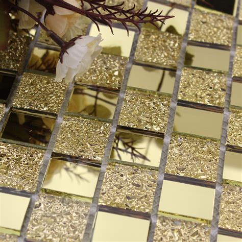 Every tile is carefully made and designed to exceed the highest standards of contemporary mirror tiling. Mirror Tile Backsplash Gold Crystal Glass Mosaic Wall ...