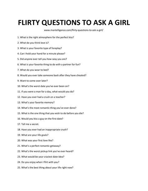 236 Questions To Ask To Get To Know A Girl Interesting Flirty Cute Flirty Questions