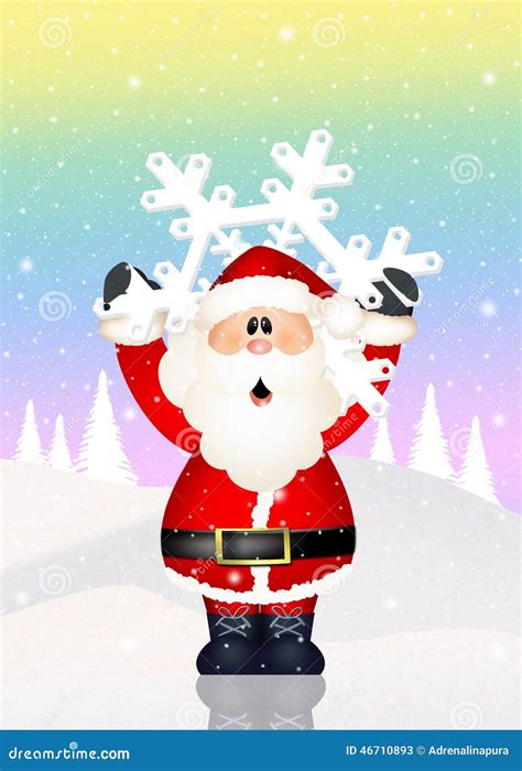 Santa Claus With Snowflake Stock Illustration Illustration Of