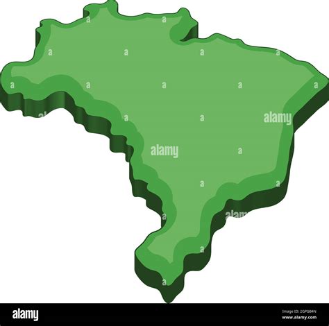 Green Map Of Brazil Icon Cartoon Style Stock Vector Image And Art Alamy