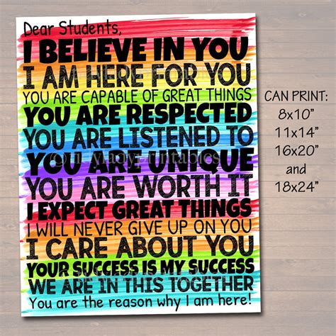 Rainbow Theme Classroom Poster Tidylady Printables Tidylady Printables