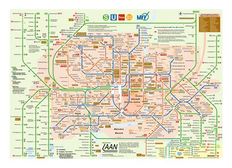 Large Detailed Bus Map Of Munich City Munich Germany Europe