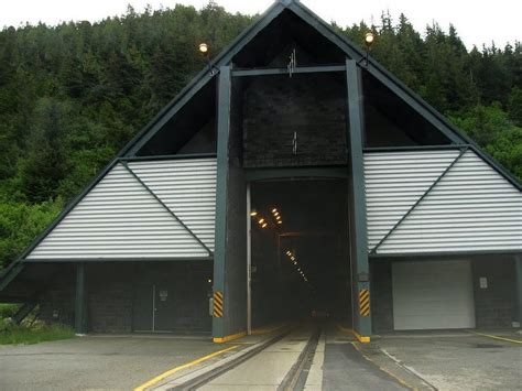 Entrance To Alaskas Whittier Tunnel A Unique 4km Tunnel That Uses