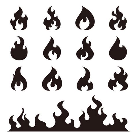 Are you searching for fire icon png images or vector? Black And White Flame Illustrations, Royalty-Free Vector ...