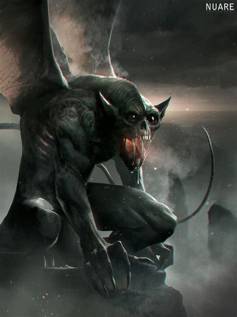 Illustration Nuare Studio Gargoyles Art Dark Fantasy Art Fantasy