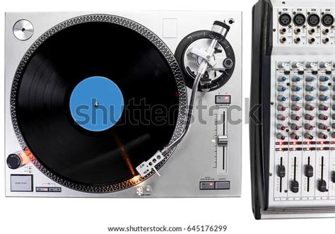 Overhead View Turntable Mixing Board Stock Photo Edit Now 645176299