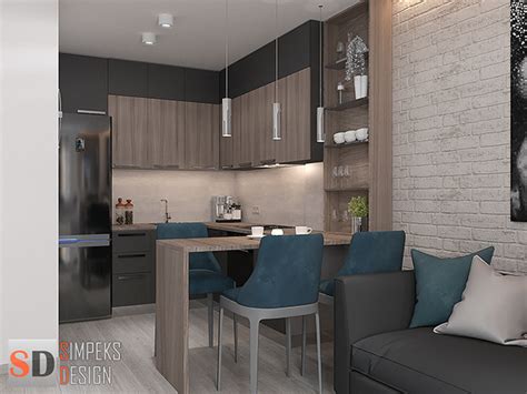 Design Of A One Room Apartment On Behance