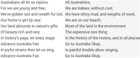 Our national anthem was the british anthem god save the queen. I put the Australian national anthem through Google ...