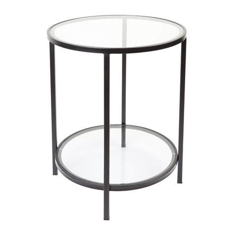 Simplife Cocktail Glass Round Side Table Black Simplife