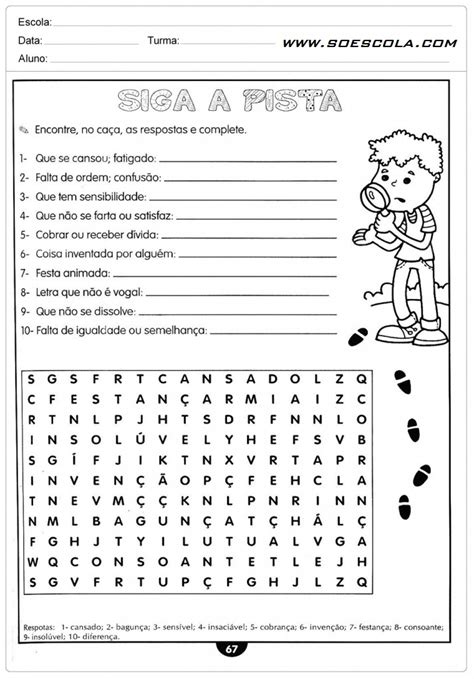 Atividades Educativas De Português 4º Ano Para Imprimir