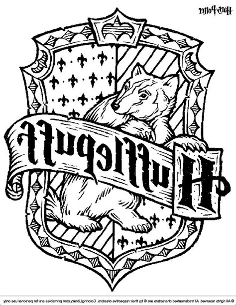 List Of Harry Potter House Crests Coloring Pages Ideas