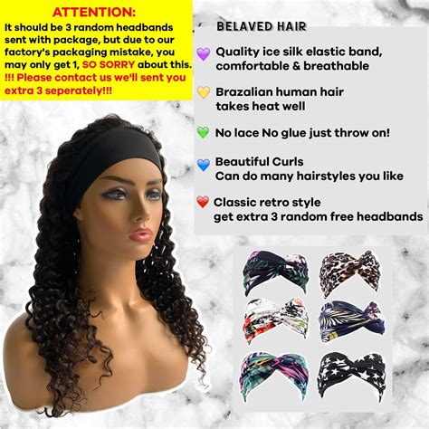 Free Headband Headband Wigs Headbands Half Wigs Brazilian Human Hair Wigs With Bangs Lace