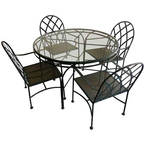 D, black, 2 count 577 Vintage Wrought Iron Outdoor Patio Dining Set with Four ...