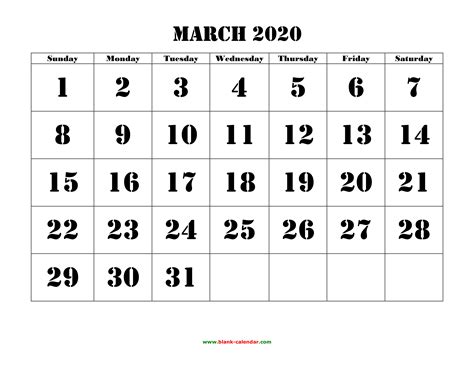 editable march  calendar