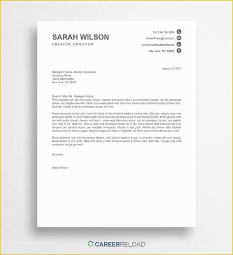Cover Letter Template Word Free Download Of Free Cover Letter Templates