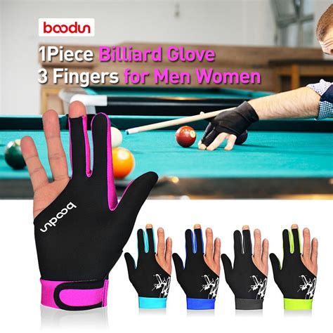 Satın alın BOODUN 1Piece Billiard Glove 3 Fingers Cue Sports Glove Men