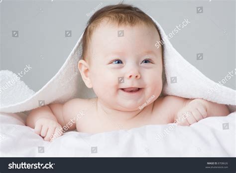 View Happy Smiling Baby Girl Laying Stock Photo 8708626 Shutterstock
