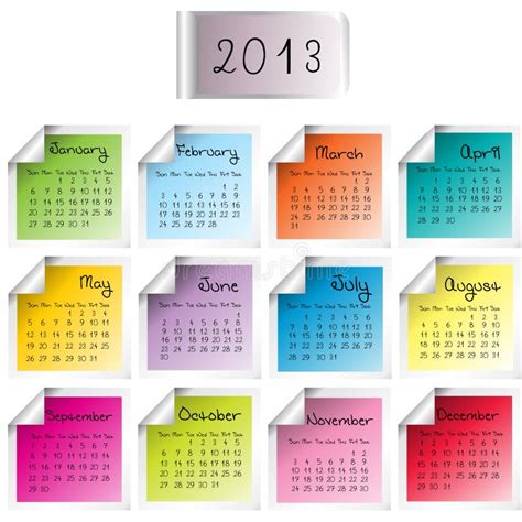 2013 Calendar Template Stock Vector Illustration Of July 22246782