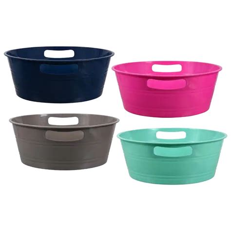 Round Plastic Storage Tubs With Handles 1225x45 In Plastic