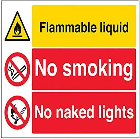 Vsafety Flammable Liquid No Smoking No Naked Lights Warning Sign My