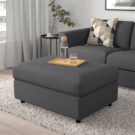 Vimle Footstool With Storage Hallarp Grey Ikea