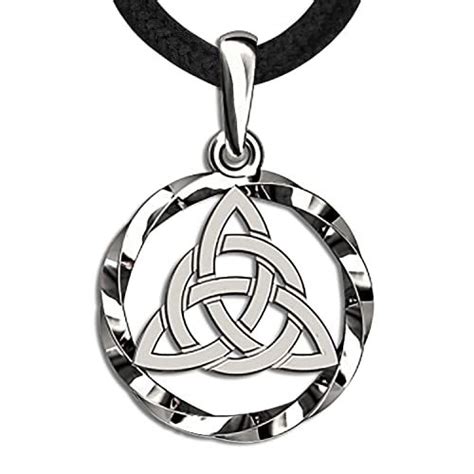 A Celtic Knot Pendant On A Black Leather Cord