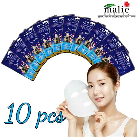 malie mask sheet essence collagen 10 pcs moisturising revitalizing taut skin collagen beauty