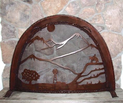 Wildwest Fireplace Screen Frontier Iron Works