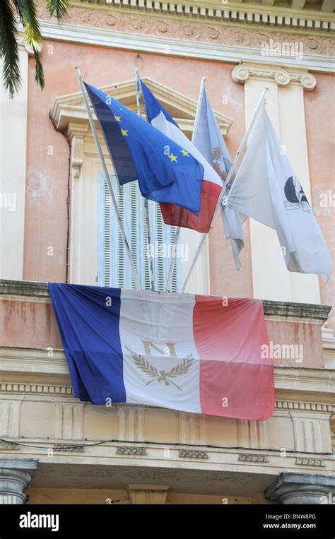 Corsica French Corsican And Napoleon Flags Inthe Old Town Of Ajaccio