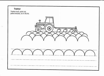 Pracovní Podzim Listy Traktor Omalovánky Doprava Brambory