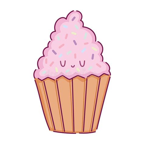 Cupcake Kawaii Dessert Stock Vector Illustration Of Cream 243816386