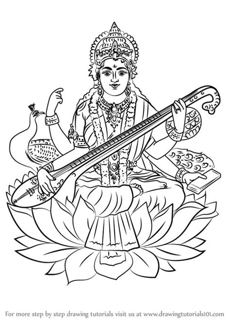Drawing is a complex skill, impossible to grasp in one night, and sometimes you just want to draw. Learn How to Draw Saraswati (Hinduism) Step by Step ...