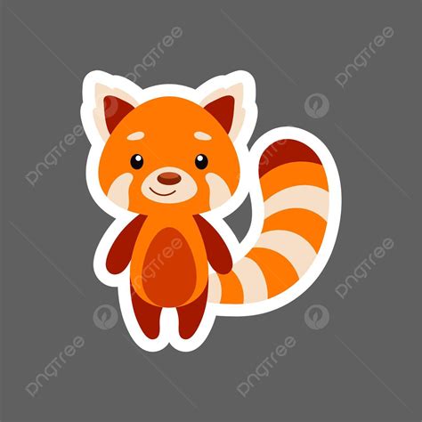 Adorable Red Panda Sticker For Kids Cards And Invitations Vector
