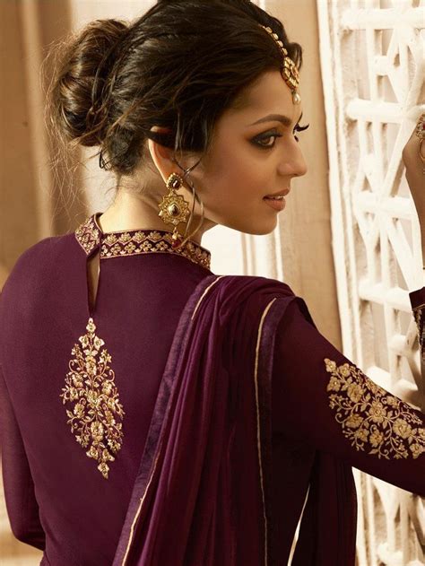 Buy Drashti Dhami Wine Color Georgette Wedding Anarkali In Uk Usa And Canada Indian Dresses