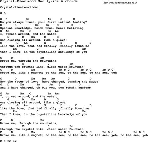 Love Song Lyrics Forcrystal Fleetwood Mac With Chords