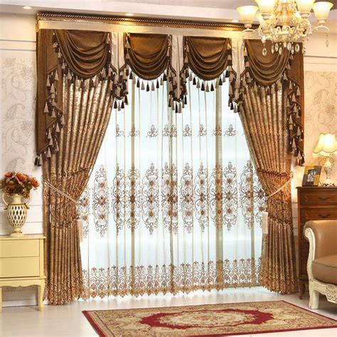 High Quality European Embroidered Luxury Curtains For Living Room