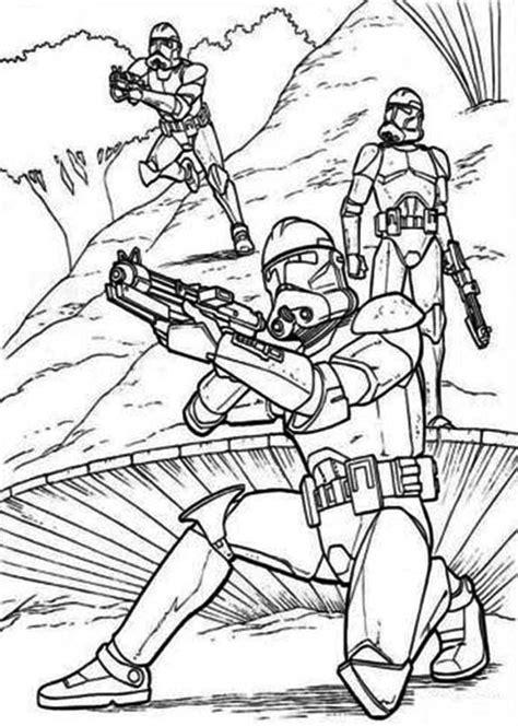 The Clone Troopers Standby In Star Wars Coloring Page  Download