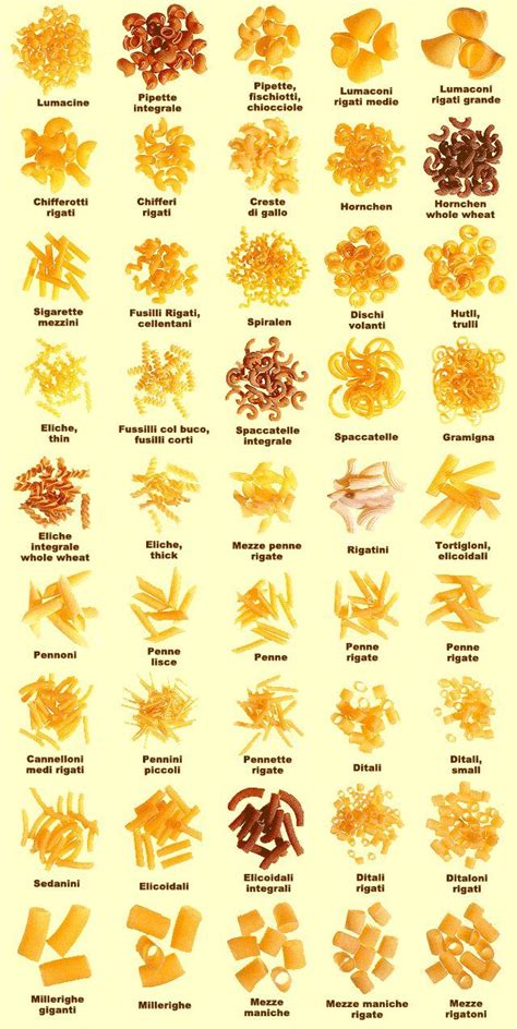 A Wide Variety Of Sides Pasta Restaurants Pasta Shapes Pasta Types