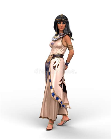 3d Rendering Of A Beautiful Egyptian Woman Queen Or Princess Like Cleopatra Isolated On A White