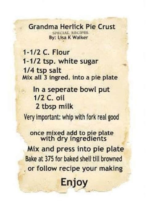 Grandma's No Roll Pie Crust Recipe | Just A Pinch Recipes