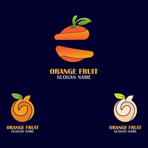 Orange Fruit Logo Design Concept Vector Orange Logo Template