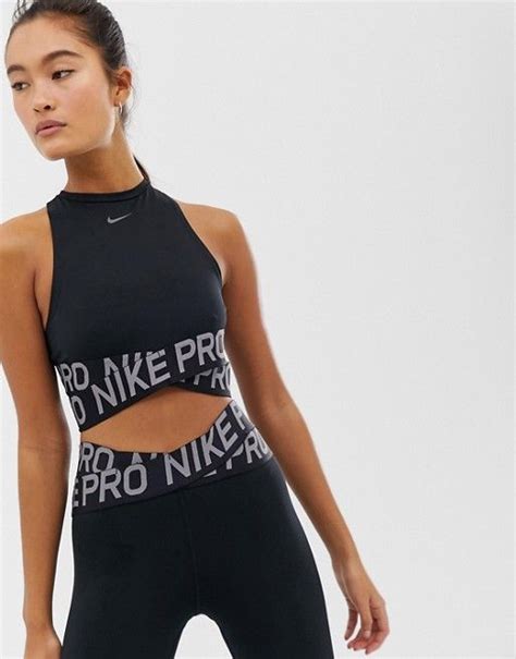 Nike Training Crossover Crop Top In Black Asos 옷장